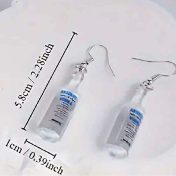 Earrings, Absolut Vodka Bottle Dangle Earrings, NIP - Picture 3 of 6